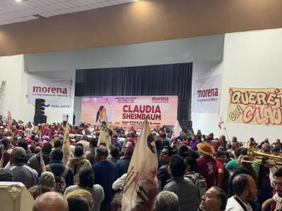 Sheinbaum presumió que en las encuestas va 24 puntos arriba de su contrincante Xóchitl Gálvez