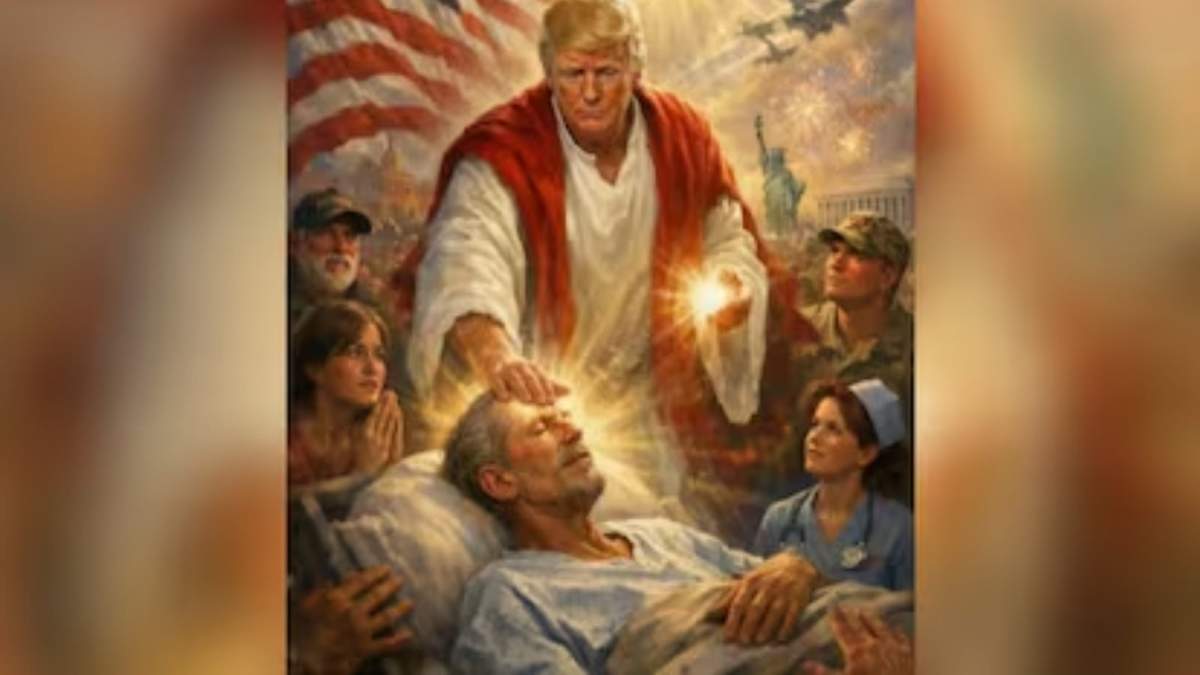 Imagen de IA que muestra a Trump que calificaron de “blasfema” y “espíritu del Anticristo”
