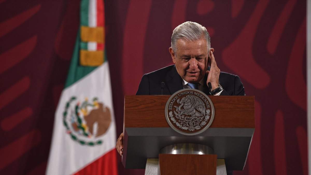 El presidente durante la conferencia de prensa de Palacio Nacional