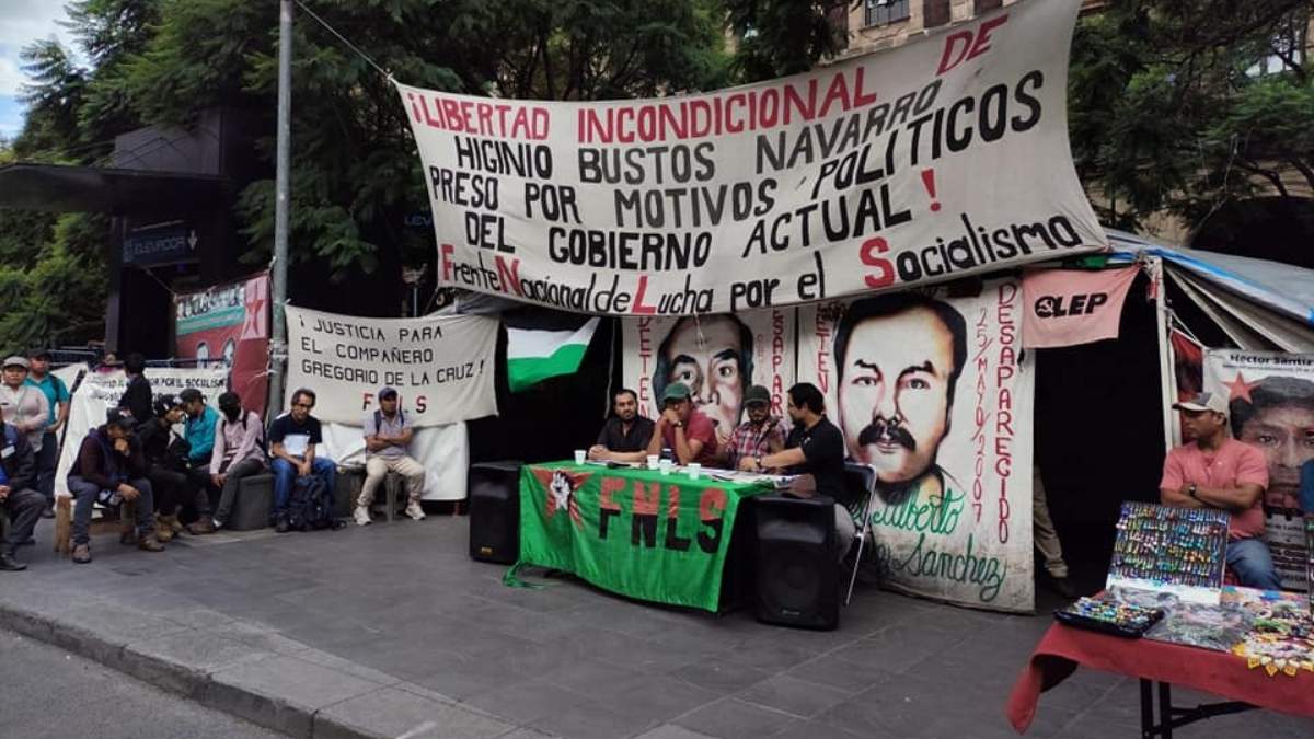 Protesta para exigir la liberación de Higinio Bustos Navarro