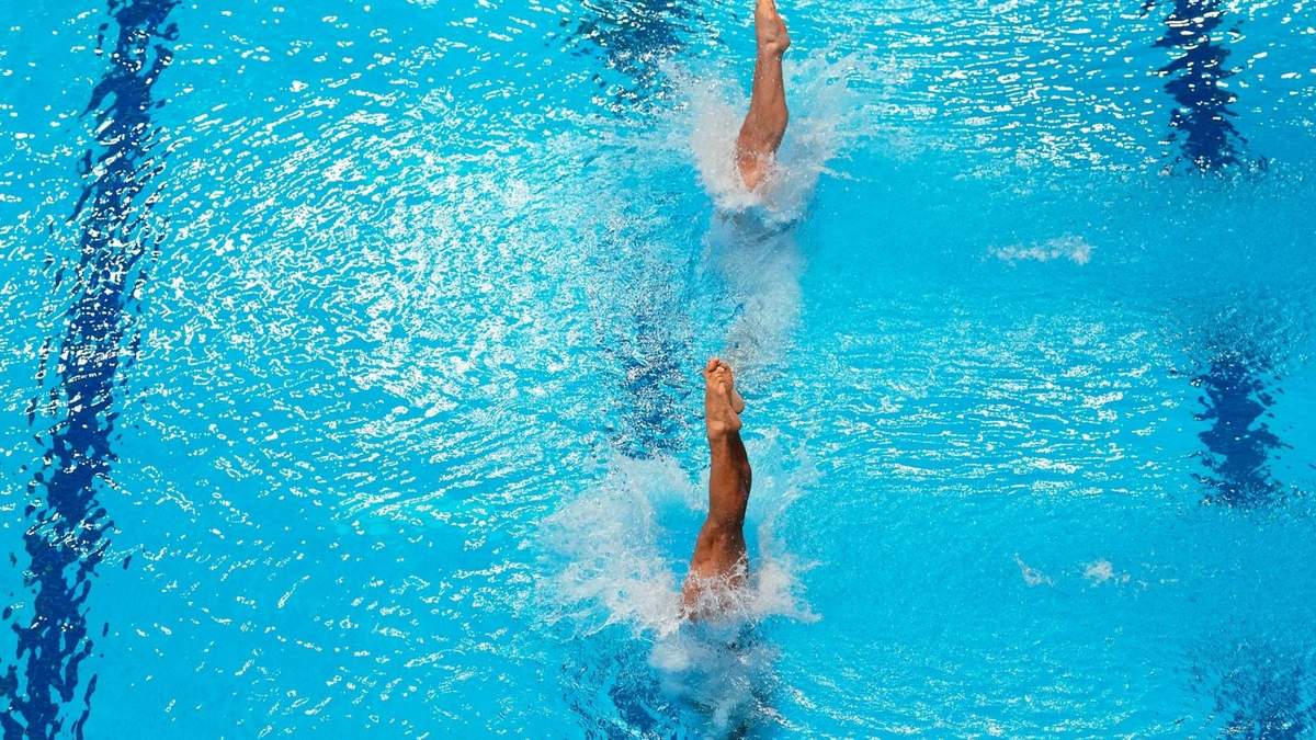 López y Olvera en la final de 3 m en el Campeonato Mundial Doha 2024