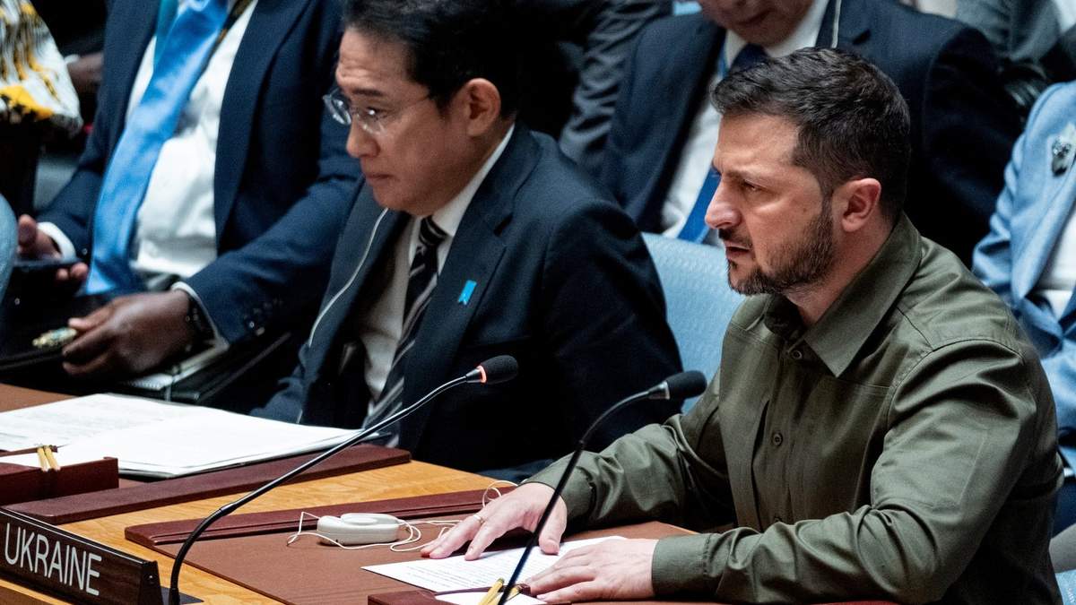 El presidente ucraniano Volodymyr Zelenskyy en el Consejo de Seguridad de la ONU