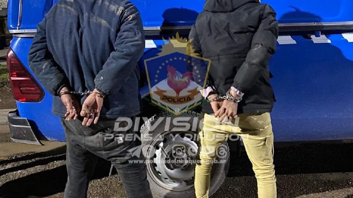 Los detenidos por el robo del auto del Padre Daniel Lorente. Uno tenía pedido de captura. Fuente (Policía de Neuquén)