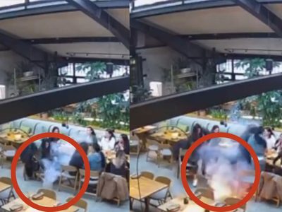 Captan explosión de una pila de celular en pleno restaurante de CDMX (VIDEO)