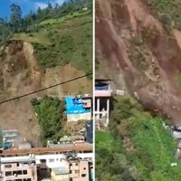 Captan deslave en Perú que dejó 15 desaparecidos y decenas de casas destruidas