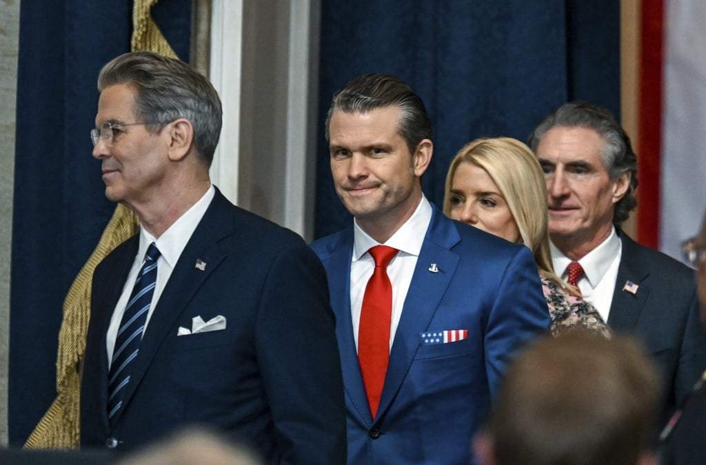 Pete Hegseth llegando a la investidura de Donald Trump como presidente de Estados Unidos