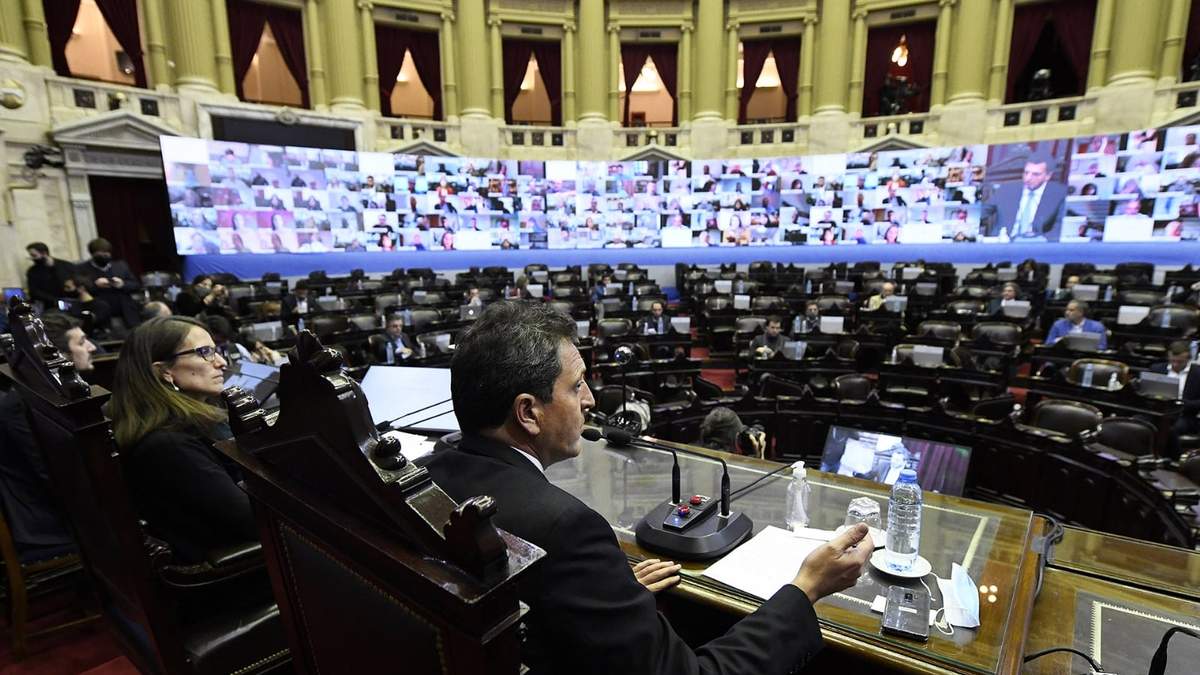 Sesión remota en la Cámara de Diputados. Fuente: (Twitter)
