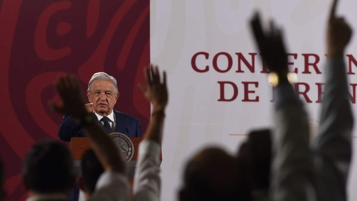 El presidente durante una conferencia en Palacio Nacional