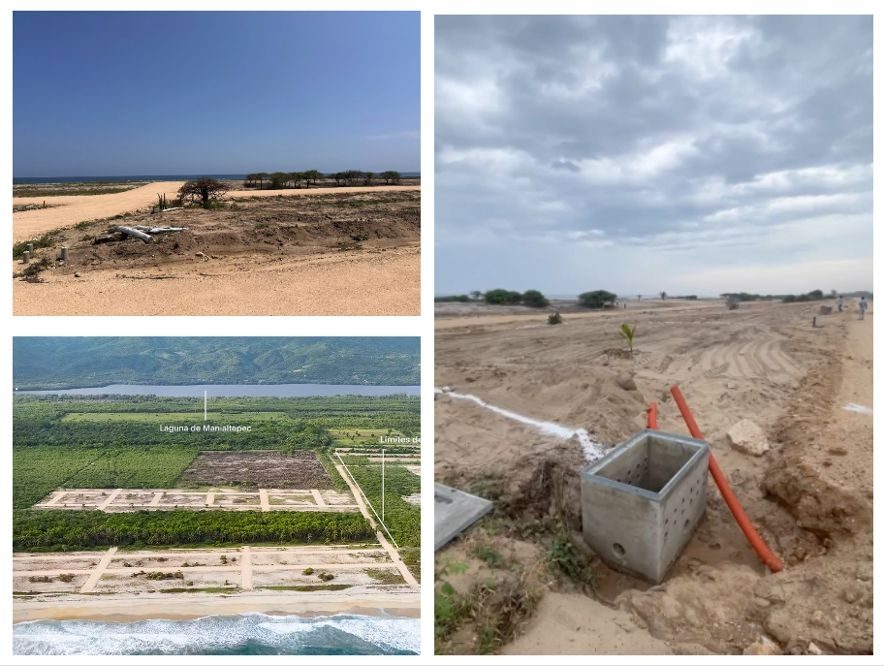 la franja costera de Santiago Cuixtla y la Laguna de Manialtepec está siendo fraccionada para un desarrollo inmobiliario pese  a que la Profepa lo clausuró