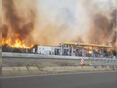 Temor en Córdoba: un incendio rodeó una estación de servicio