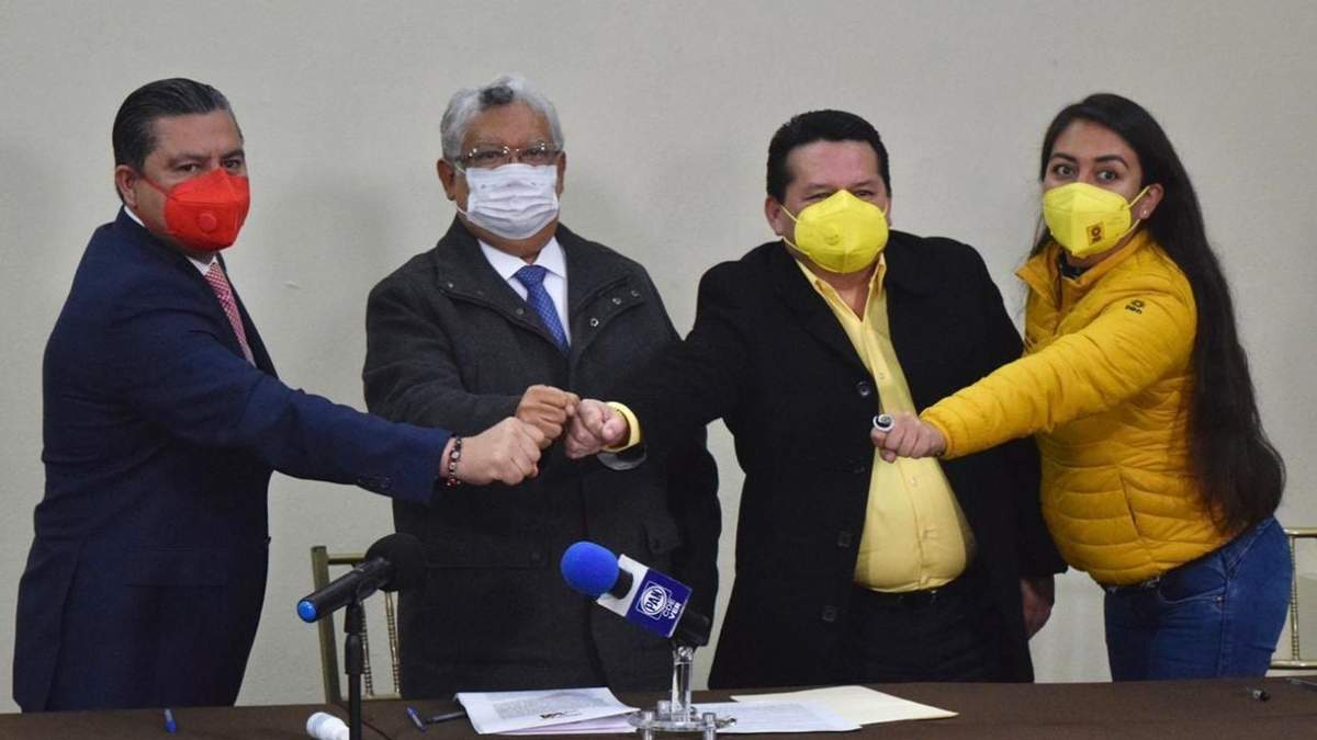 Dirigentes del PRI, PAN y PRD en Veracruz
