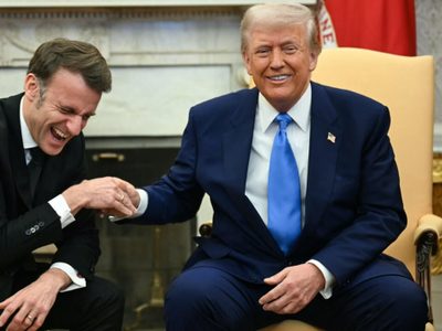 Donald Trump bromeó por el golpe que sufrió Emmanuel Macron de su esposa