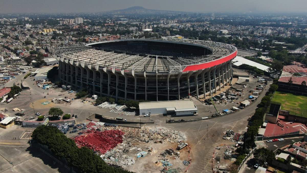 Trabajos en el Estadio Banorte