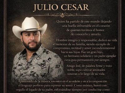 Asesinan a Julio César Beltrán, acordeonista del Grupo Arraigado, en pleno centro de Culiacán
