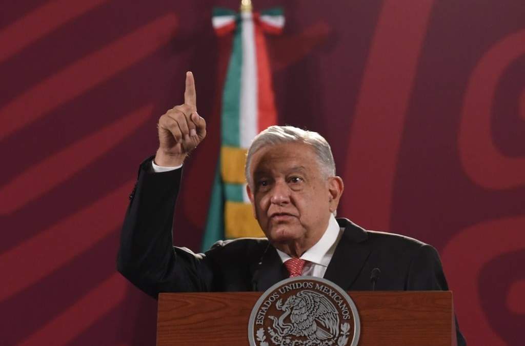 El presidente durante la conferencia en Palacio Nacional