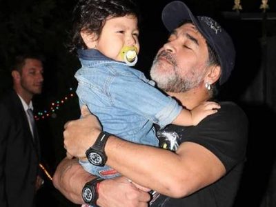 El reencuentro más esperado: Maradona y Dieguito Fernando pasaron una tarde sin precedentes