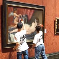 Activistas climáticos martillan "La Venus del espejo" de Velázquez en Londres