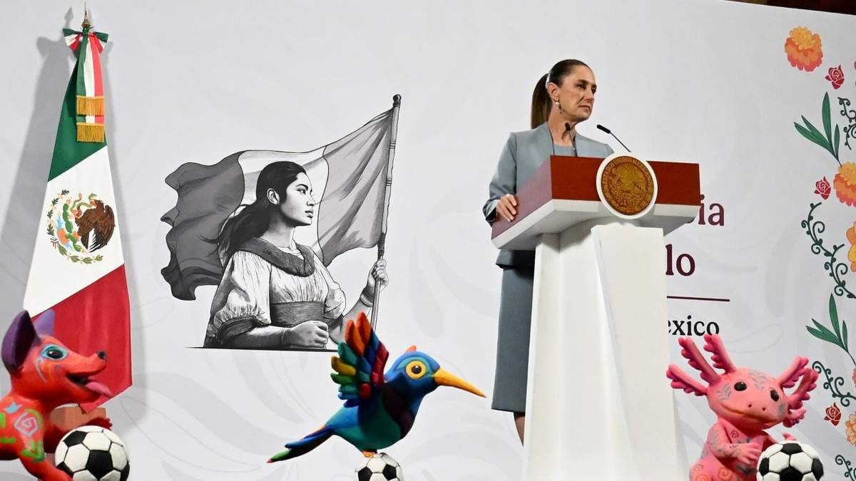 La presidenta Claudia Sheinbaum en la conferencia matutina de Palacio Nacional, el jueves 27 de noviembre de 2025
