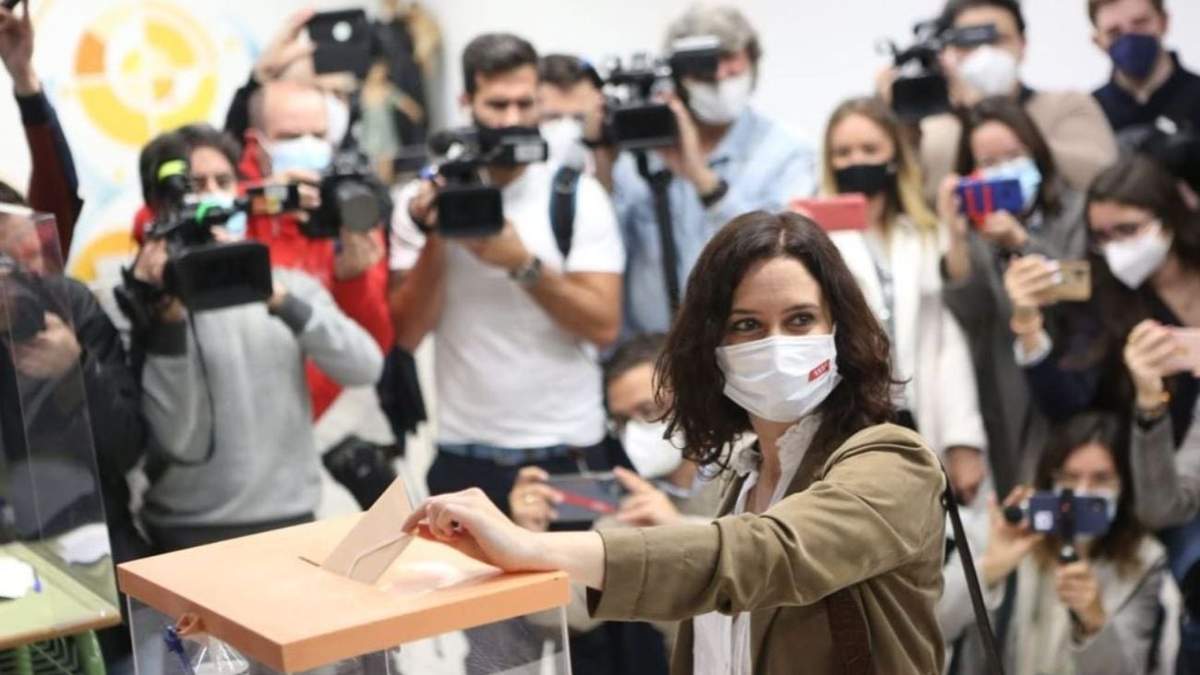 La candidata del Partido Popular (PP), Isabel Díaz Ayuso