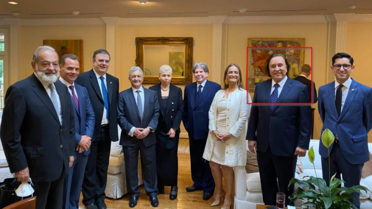 A la derecha, Daniel Chávez Morán, en la visita de AMLO a Washington en 2020
