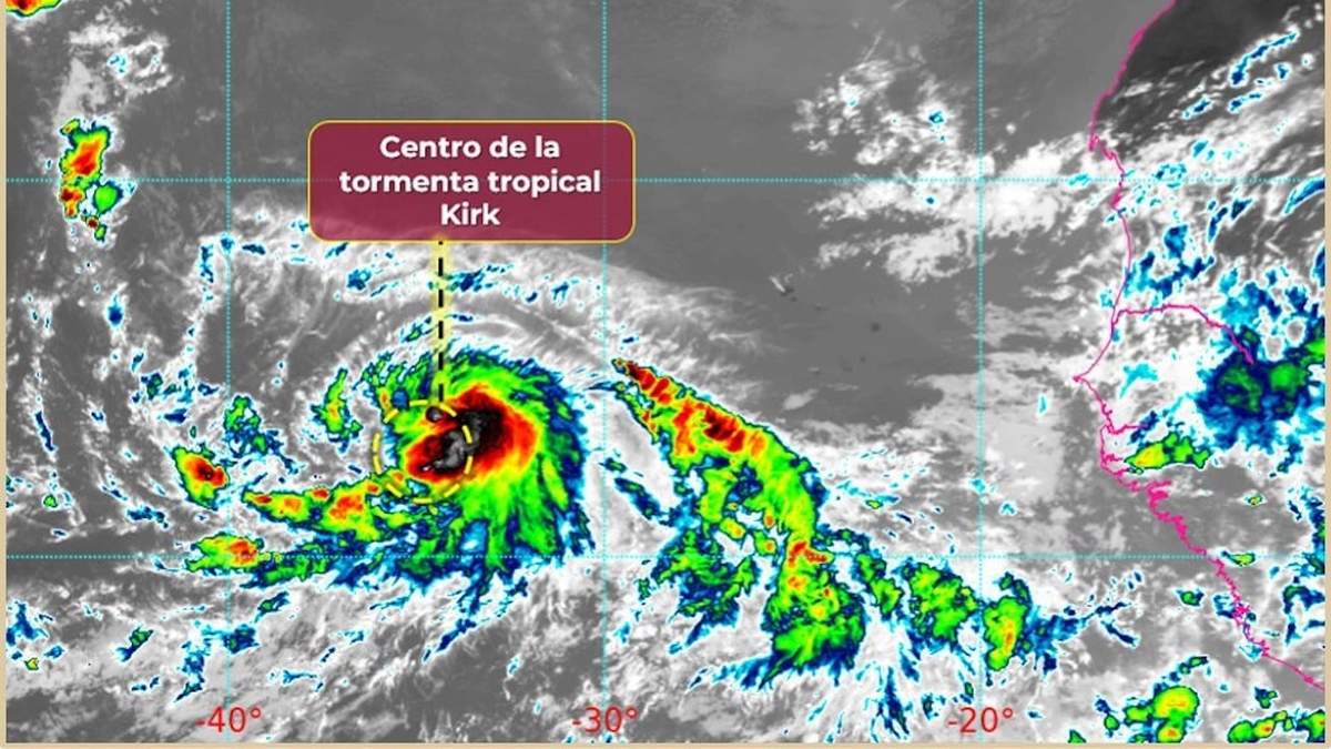 Centro de la tormenta tropical Kirk