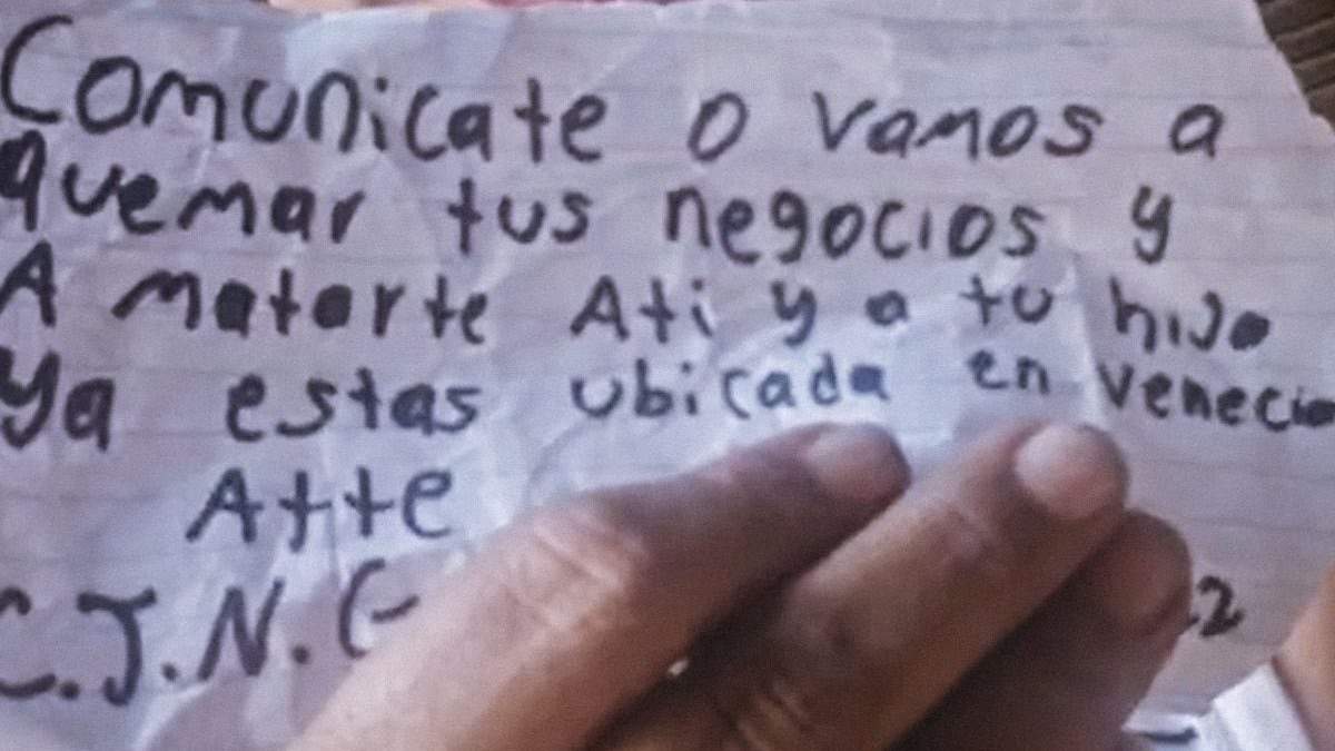 El mensaje que le dejaron a la empresaria