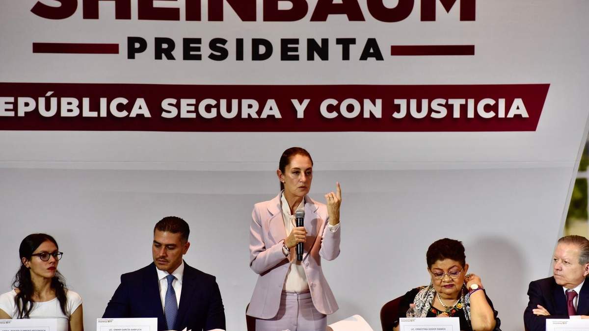 Sheinbaum durante la presentación del Primer Eje de Gobierno