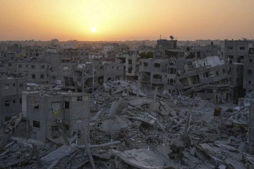 Foto tomada después de un bombardeo israelí en Jan Yunis, Franja de Gaza, el 13 de septiembre del 2024