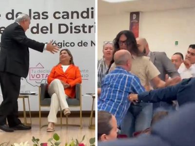 Aspirante a diputado encara a candidata de MC y desata trifulca en pleno debate en NL (Video)