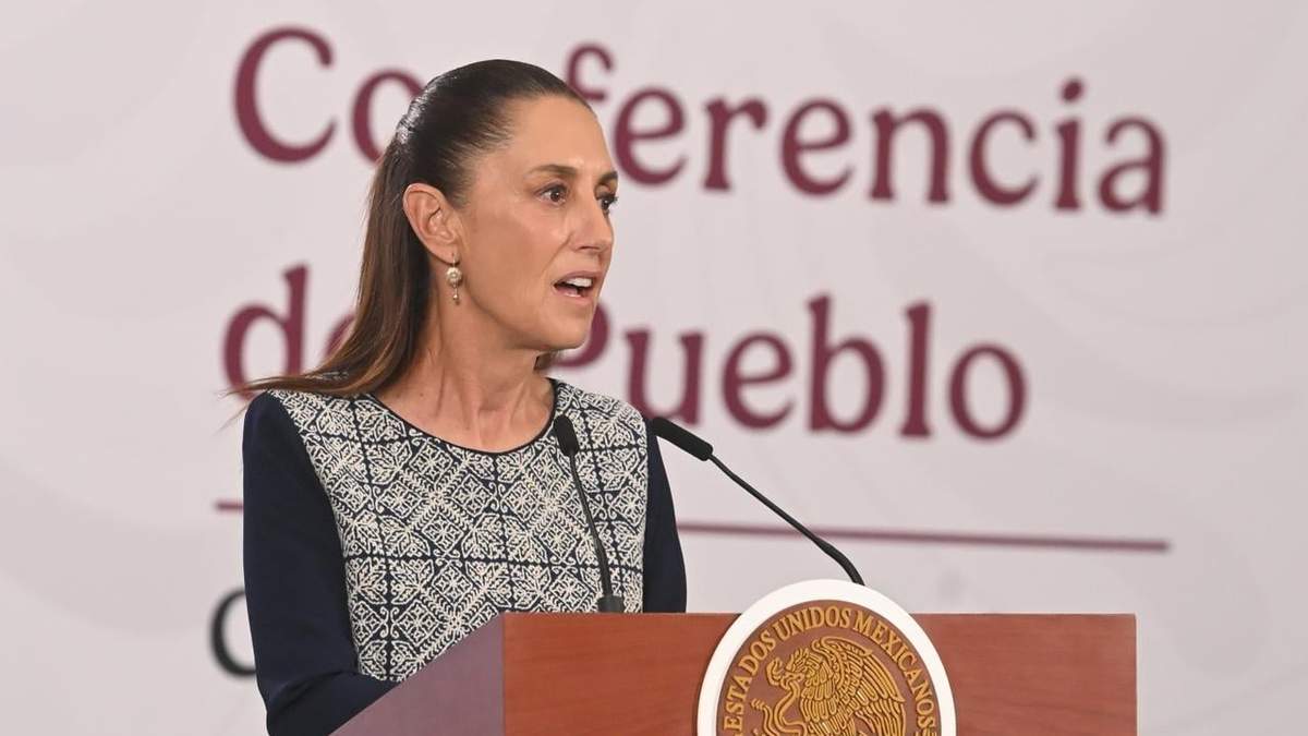 La presidenta durante la conferencia de Palacio Nacional