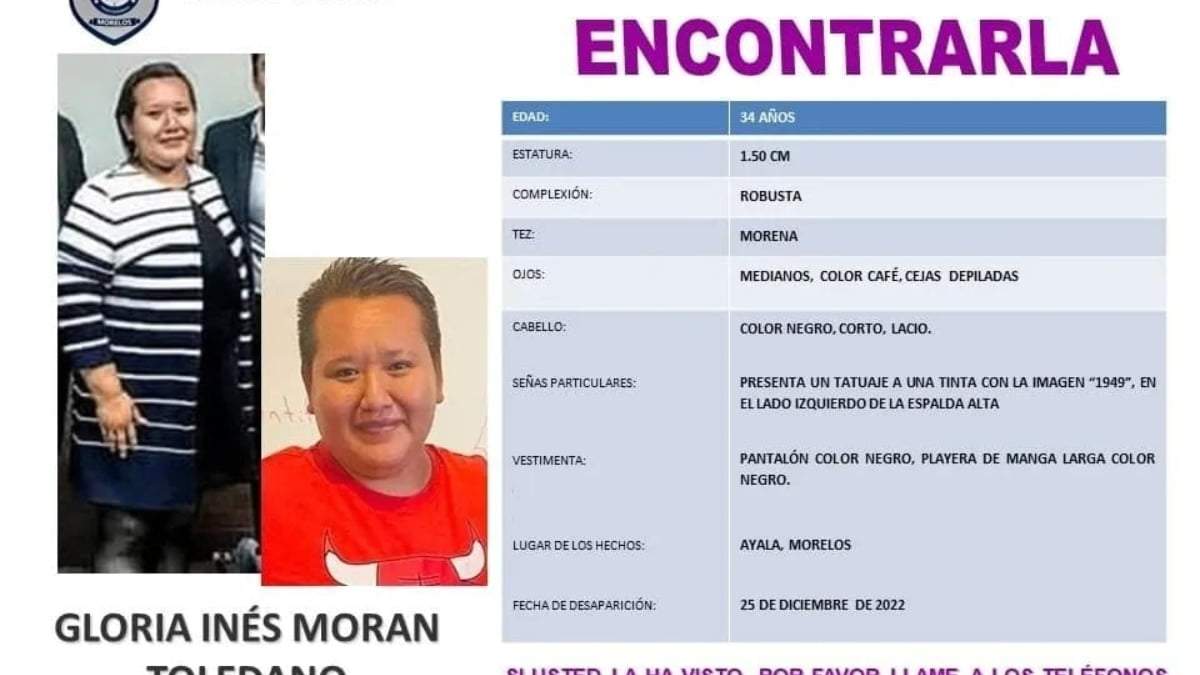La ficha de búsqueda de Gloria Inés Morán Toledano