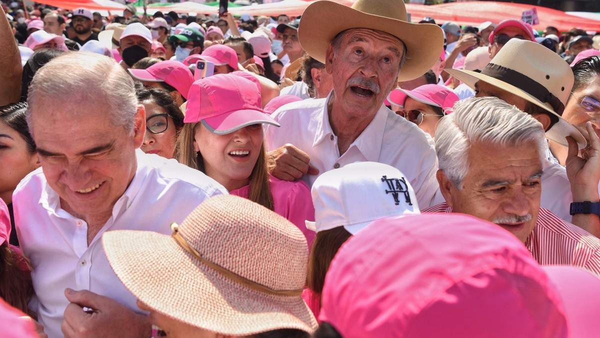 Vicente Fox, durante la marcha en defensa del INE