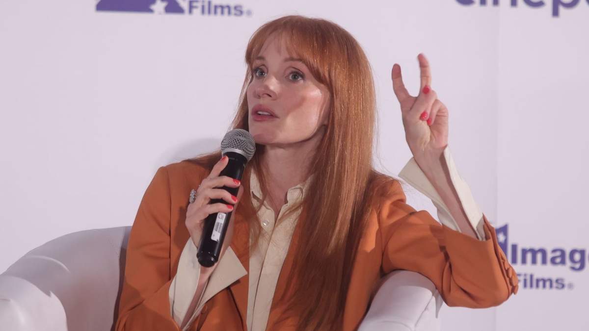 La actriz Jessica Chastain durante la conferencia de prensa de la película “Dreams”
