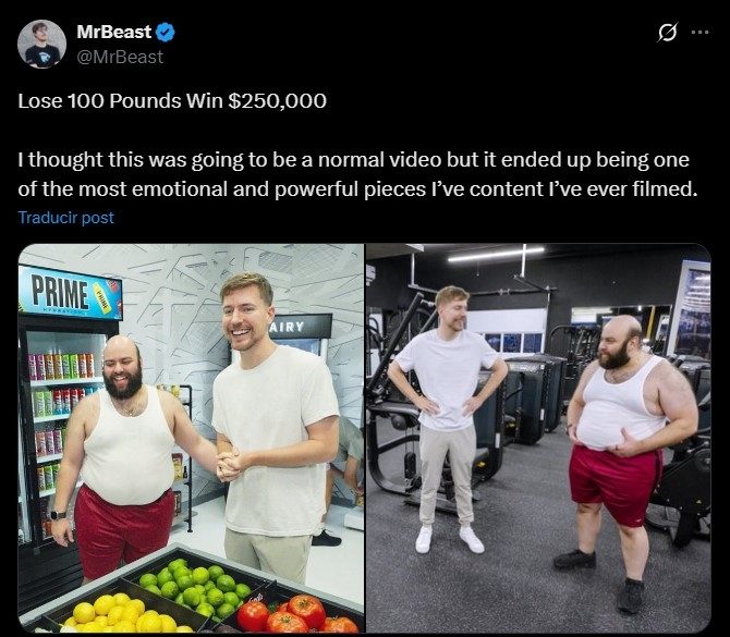 Mr beast post