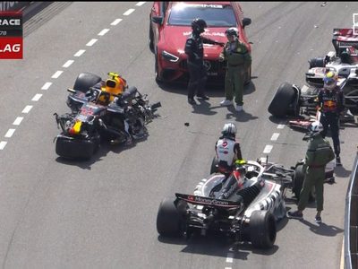 Monoplaza de "Checo" Pérez queda destrozado y queda fuera de la carrera en Mónaco
