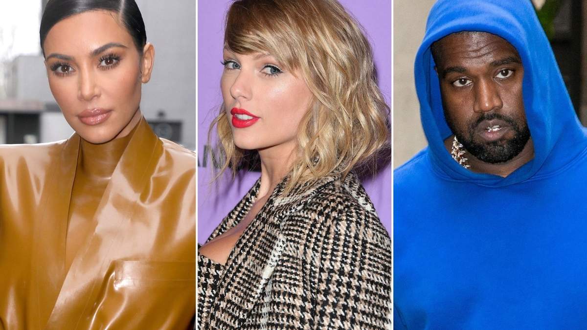 Kim Kardashian, Taylor Swift y Kanye West. Fuente: (Instagram)