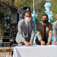 Con varias entregas, Omar Gutiérrez encabezó las celebraciones por el aniversario de Añelo