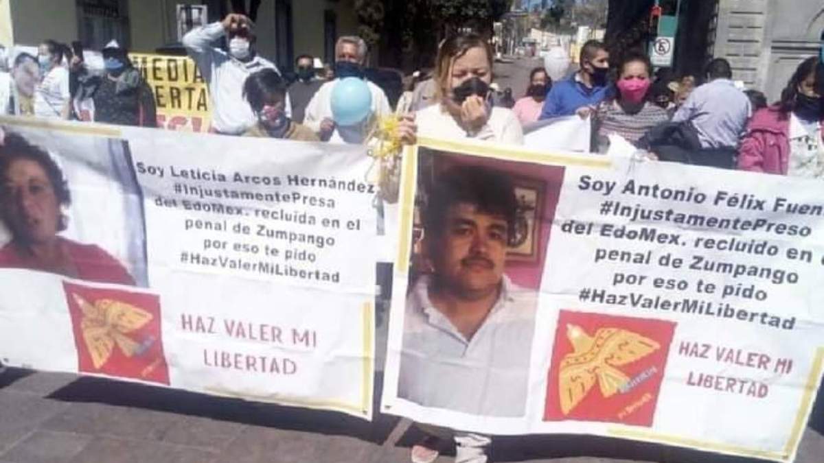 Manifestación a favor de Leticia Arcos y Antonio Félix