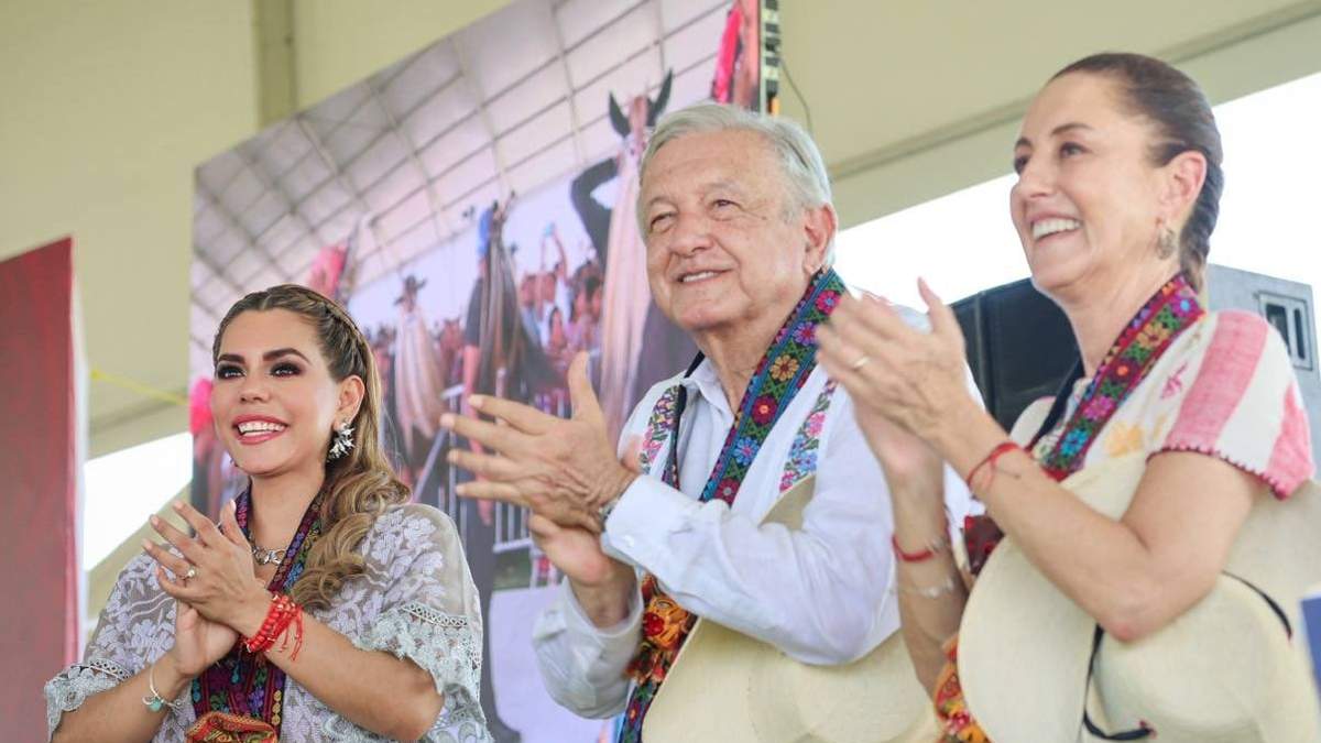La gobernadora de Guerrero, AMLO y Sheinbaum
