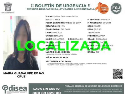 FGJEM confirma que localizó a Lupita, otra adolescente que escapó del albergue DIFEM
