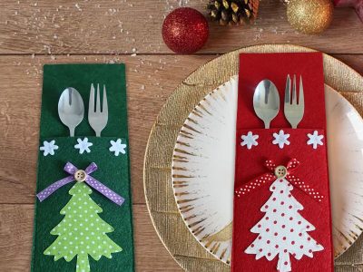 Guardá los tubos de cartón de papel higiénico vacíos: decorá los cubiertos para Navidad, inspirados en Papa Noel