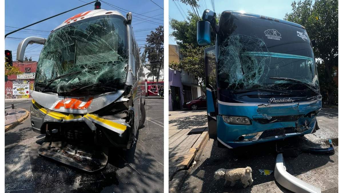 Los dos autobuses que chocaron