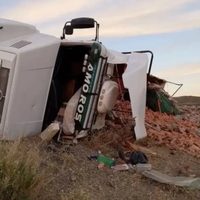 Volcó un camión de ladrillos en la Ruta 237 y hay dos personas heridas