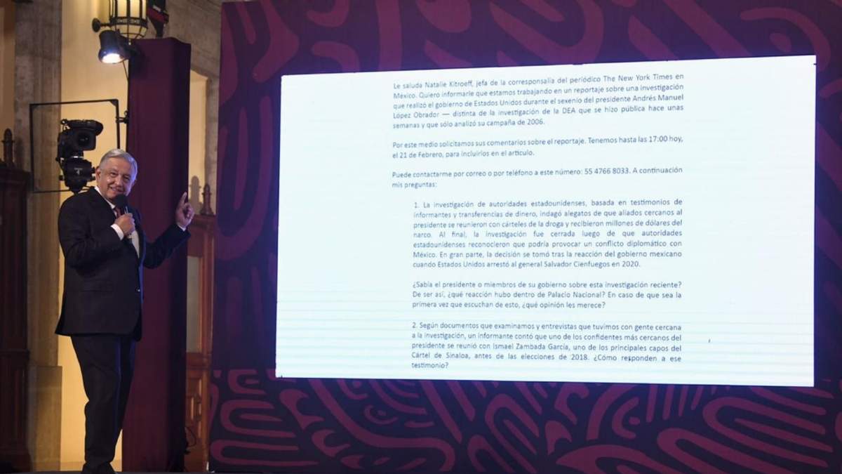 AMLO mostró las preguntas que le envió la corresponsal del periódico The New York Times, Natalie Kitroeff