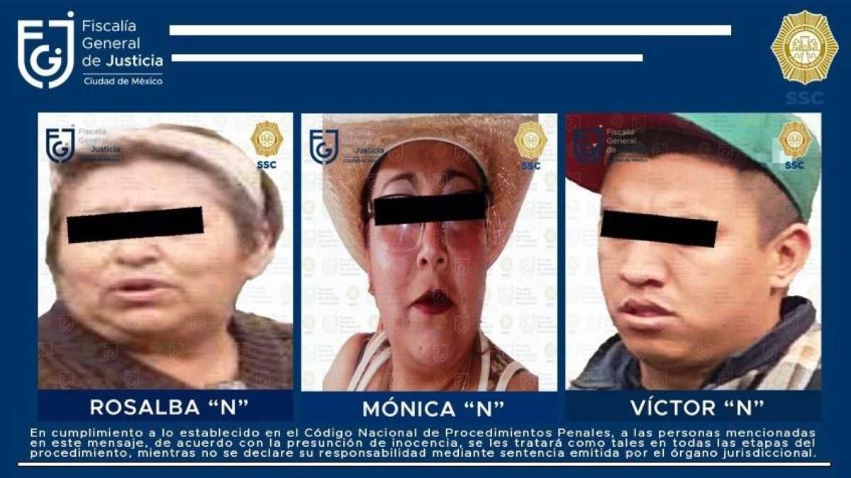 Rosalba "N", Mónica "N" y Víctor "N"