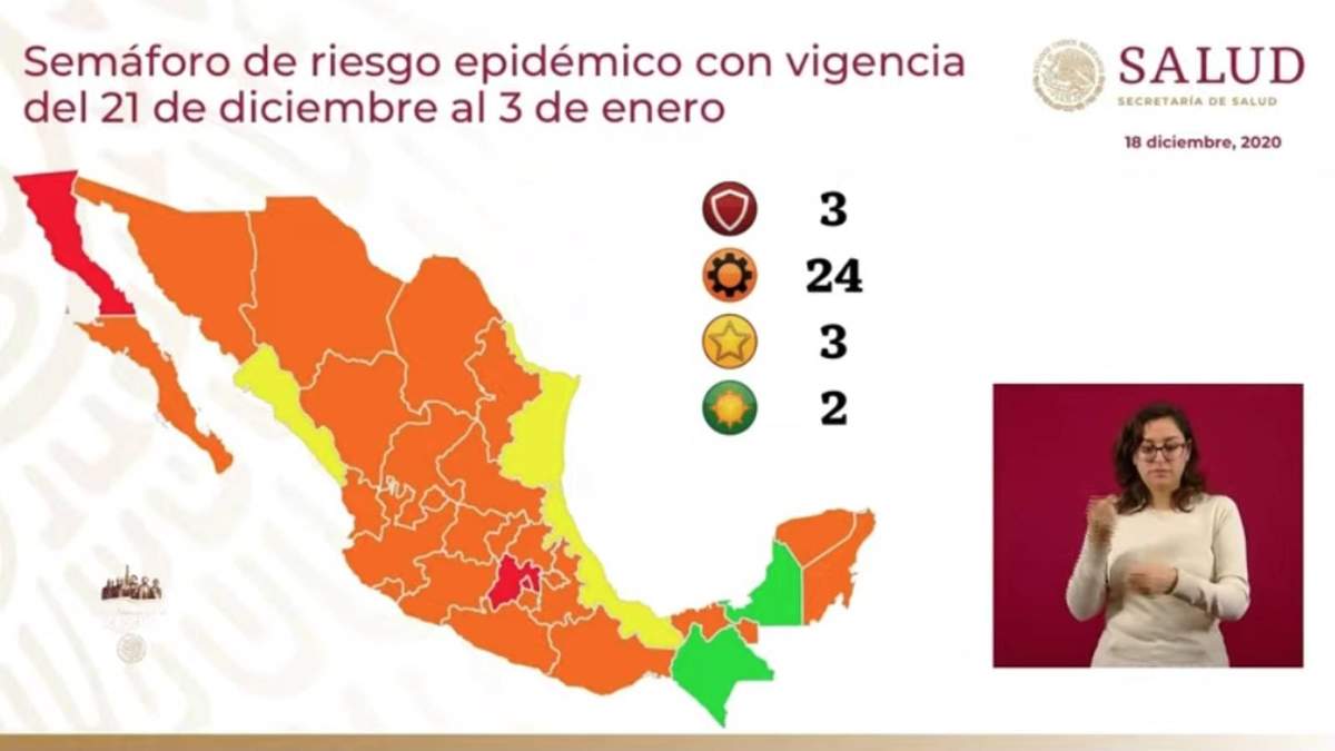 El mapa presentado en la conferencia nocturna