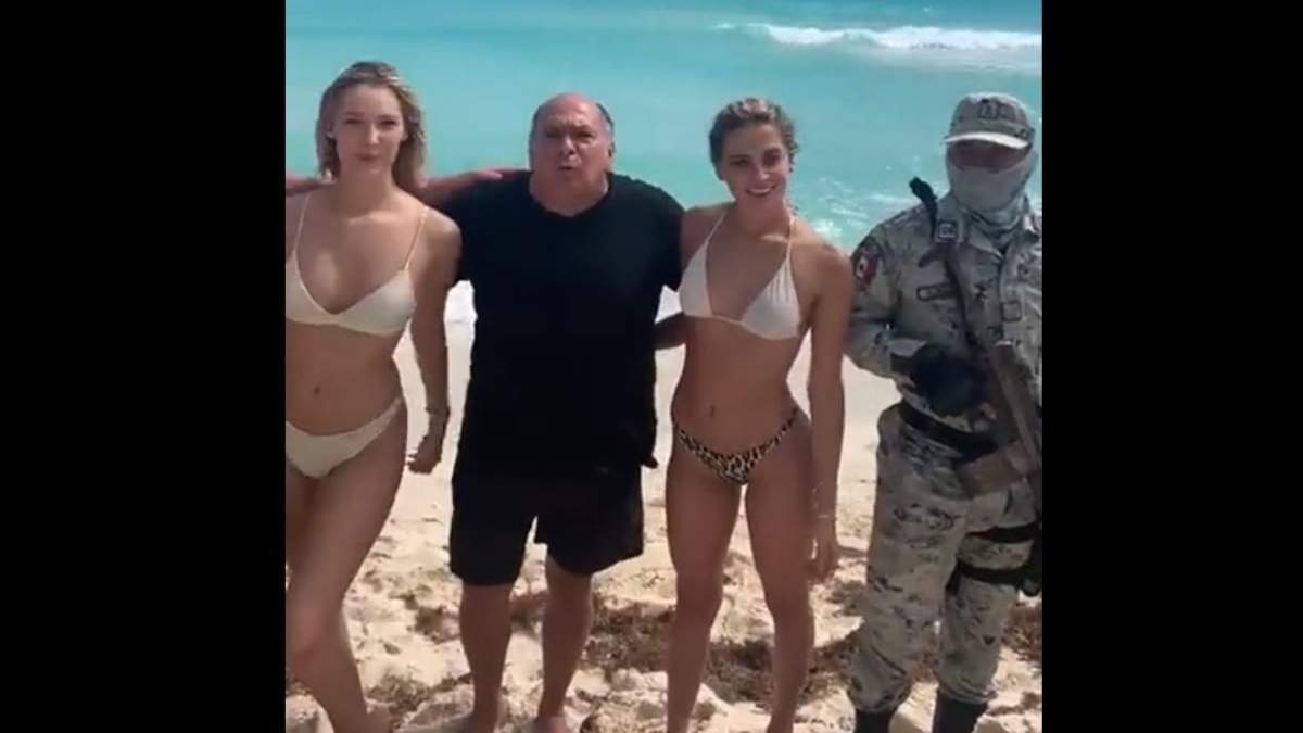 El diputado de Morena y padre de "Checo" Pérez en el video en playas de Quintana Roo