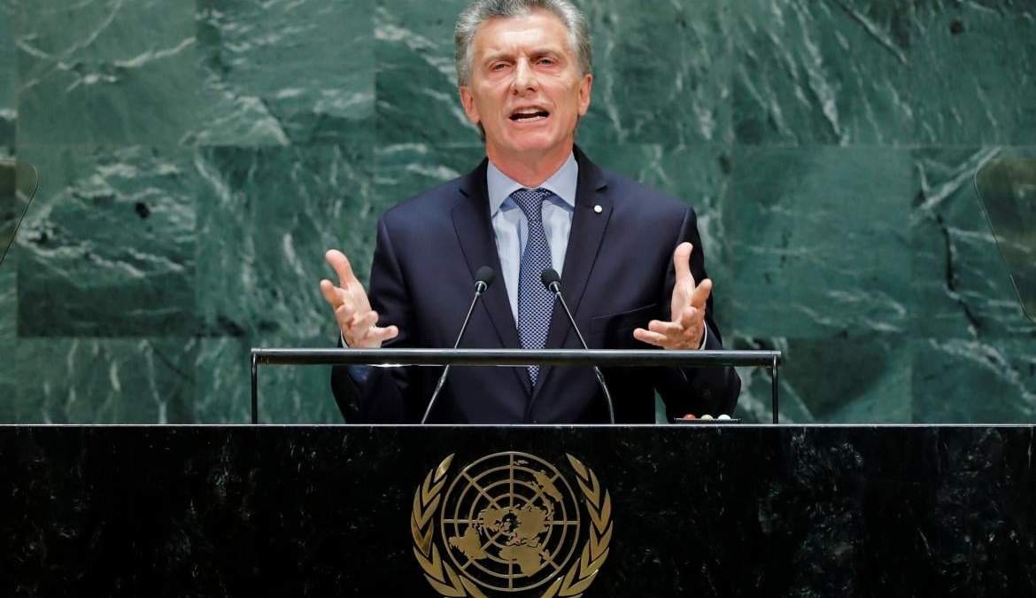 Mauricio Macri en su último discurso en la ONU. Fuente: (Twitter)
