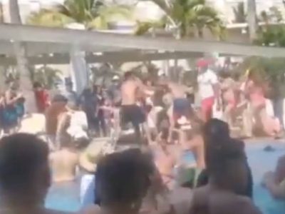 Batalla campal entre turistas en un hotel de Mazatlán (Video)