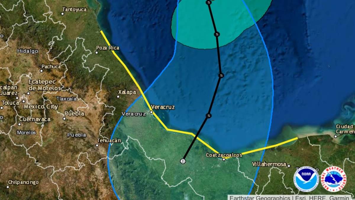 Ubicación de la tormenta tropical Karl